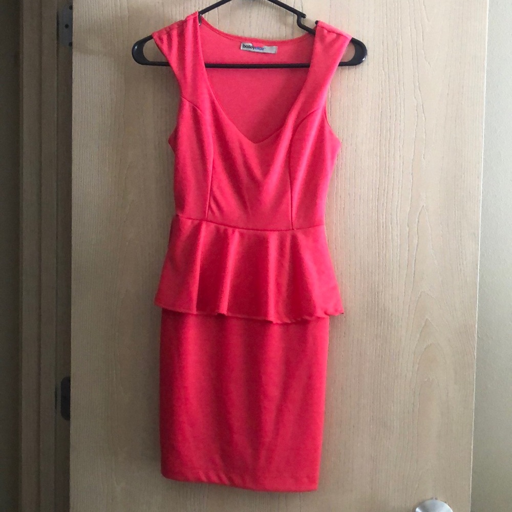 Hot Pink Peplum Dress